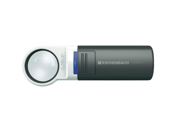 Eschenbach 15117 Mobilux Håndlup med LED-belysning Forstørrelsesfaktor: 7 x Linsestørrelse: (Ø) 35 mm Antracit/alpinhvid
