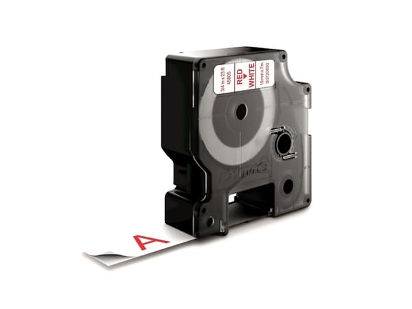 DYMO D1 - Selv-adhesiv - rødt på hvitt - Rull (1,9 cm x 7 m) 1 kassett(er) merketape - for LabelMANAGER 360, 400, 420, 450, 500, PC, PC2, Wireless Pn