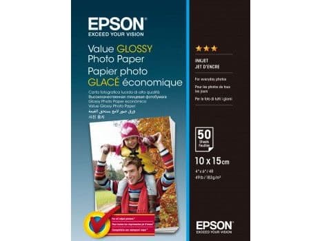 Epson Value Glossy Photo Paper - 10x15cm - 50 Arkkia, Kiilto, 183 g/m², 10x15 cm, Office printing, Kalenteri, Photo collage, Photo gifts, Kuva, Cards