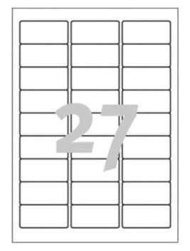 Avery Zweckform J4792 - Hvit - 29.6 x 63.5 mm 675 etikett(er) (25 ark x 27) adresselapper