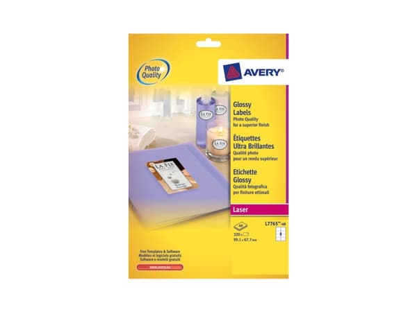 Avery - Blank - glättat - 67.7 x 99.1 mm 40 stk (5 ark x 8) fotoetiketter