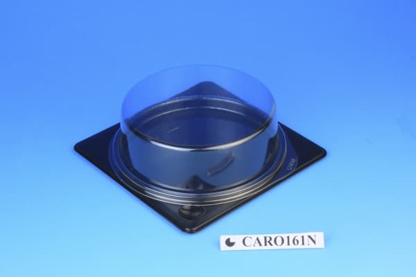 Portionsbæger Tapas sort m/klar låg 120x120x44mm 30stk/pak