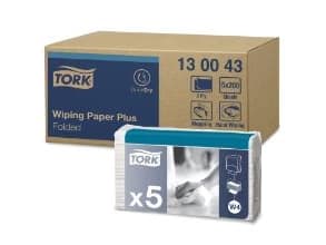 Aftørringsklud Tork Plus W4 2-lag 324x385 mm Toppak Hvid,5 pk x 200 stk/krt