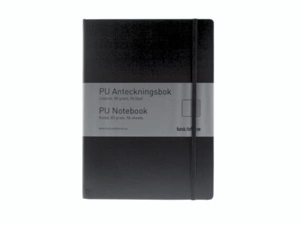B.N.T 513110, Monokromatiskt, Svart, A5, 96 ark, 80 g/m ^, Linjerat papper