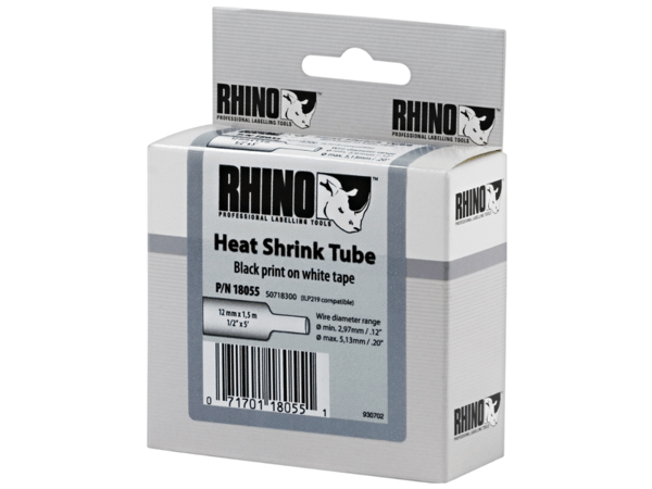 DYMO - Polyolefiini - sort på hvid - Rulla (1,2 cm x 1,5 m) 1 rulle(r) hylstre - for Rhino 4200, 6000, 6000, 6000 Hard Case Kit (kovakotelosarja)