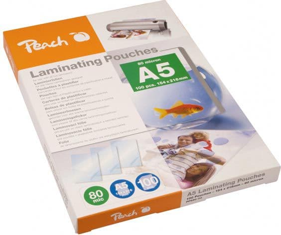 Peach - 100-pack - glättat - A5 (148 x 210 mm) lamineringsfickor