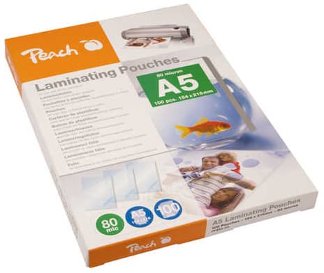 Peach - 100-pack - glättat - A5 (148 x 210 mm) lamineringsfickor