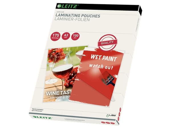 Leitz 16932, Gjennomsiktig, EVA ( Ethylene-vinyl-acetat), Polyetylentereftalat (PET), Blank, A3, 1,75 mm, 309 mm