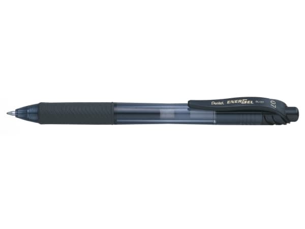 Gelpen, Pentel EnerGel X BL107, 0,7 mm, medium, sort
