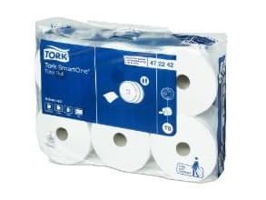 Toiletpapir Tork SmartOne T8 2-lag 207 m Hvid,6 rl/krt