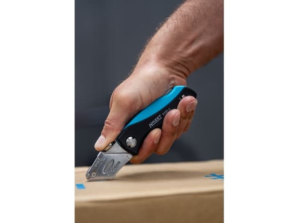 HAZET 2157-1, Klappkniv med lås, ABS syntetisk, Sort, Blå, 16 cm, 170 g