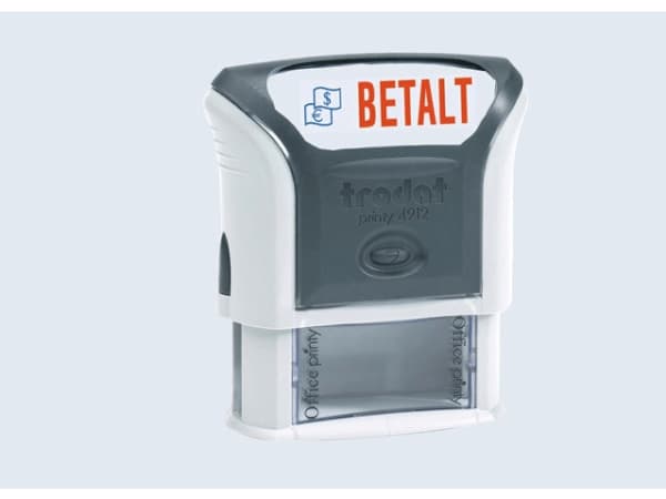 Stempel Trodat Printy 4912 blå/rød tekst "Betalt"