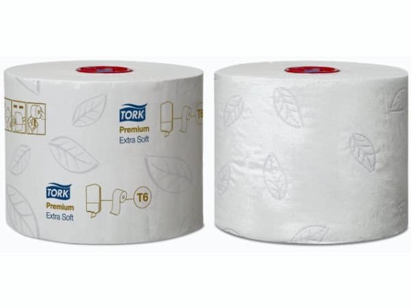 Toiletpapir Tork T6 Premium Extra Soft Mid-Size 3-lag hvid 70m - (27 ruller pr. karton)