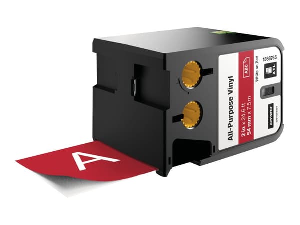 DYMO XTL - Vinyl - vitt på rött - Rulle (5,4 cm x 7,5 m) 1 rulle (rullar) etiketter - för XTL 500
