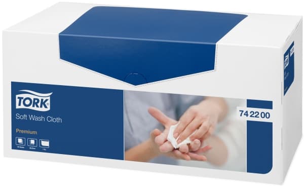 Vaskeklud Tork Premium Soft 300x320 mm 1-lag Hvid,8 pk x 135 stk/krt