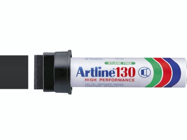 Marker Artline® 130 sort permanent 30mm firkantet spids (stk.)
