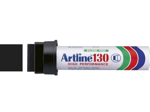 Marker Artline® 130 sort permanent 30mm firkantet spids (stk.)