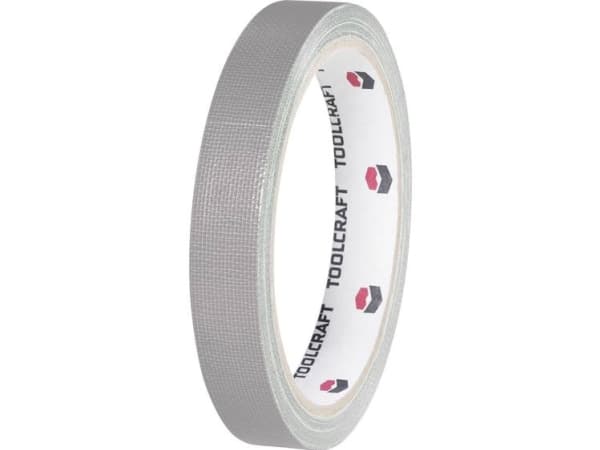 TOOLCRAFT HEB15L10AC HEB15L10AC Tekstiltape HEB15L10AC Grå (L x B) 10 m x 15 mm 1 stk