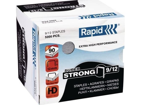 Hæfteklamme Rapid SuperStrong 9/12 (5000 stk.)