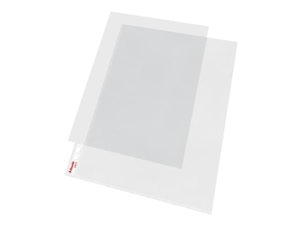 Plastlommer A4 Esselte 0,075 mm åben top/venstre præget - (100 stk.)