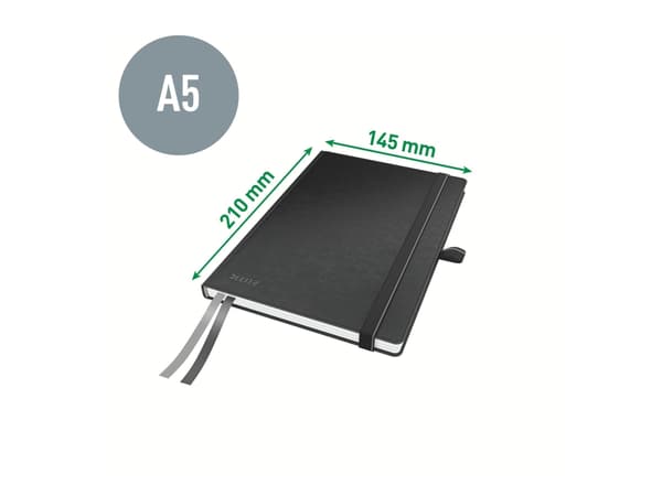 Leitz Complete Notebook, Musta, A5, 80 arkkia, 96 g/m², Neliöpaperi