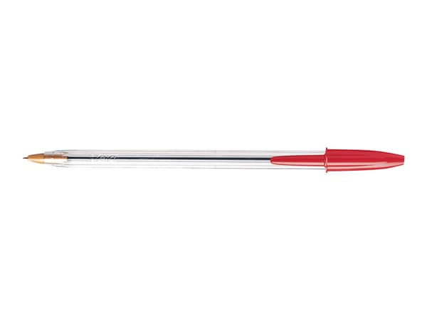 Kuglepen, BIC Cristal, 1 mm, medium, rød, pakke a 50 stk