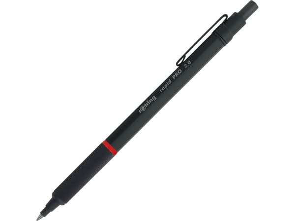 Rotring 1904260, Fastklämbar och indragbar penna, Svart, Metall, 2 mm