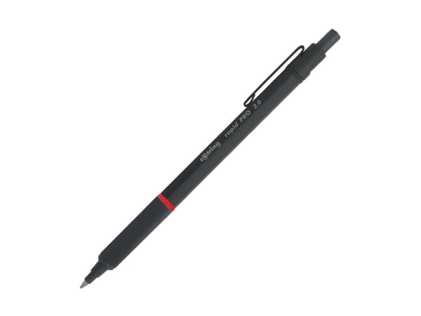 Rotring 1904260, Fastklämbar och indragbar penna, Svart, Metall, 2 mm