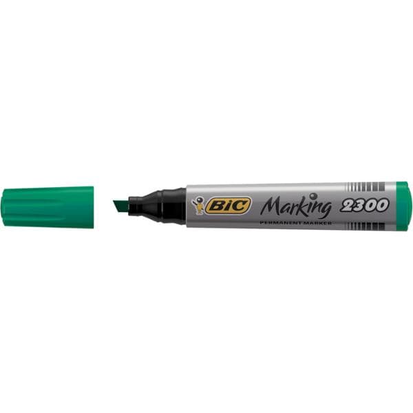 BIC Marking 2300, Grön, Mejselspets, Grön, Grå, 3,7 mm, 5,5 mm, 12 styck