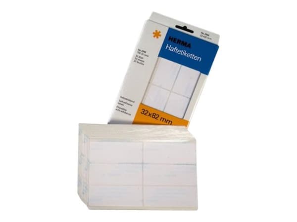 HERMA - Papper - självhäftande - vit - 32 x 82 mm 192 etikett (er) (32 ark x 6) etiketter