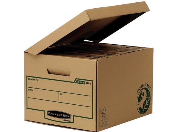 Fellowes hengslet lokkboks 26,9x34x40cm brun 10PK