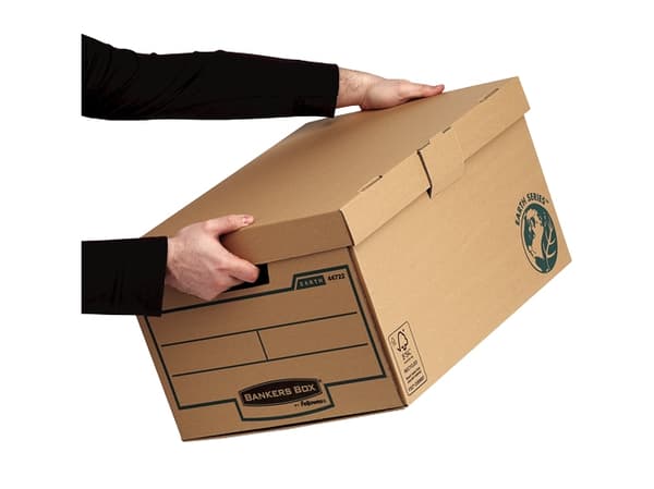 Fellowes hengslet lokkboks 26,9x34x40cm brun 10PK