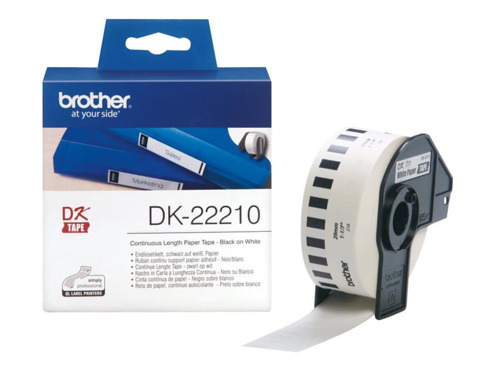 Brother DK-22210 etikett-tejp Svart på vitt