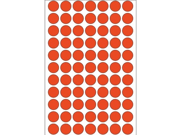 HERMA - Permanent häftning - röd - 13 mm rund 2464 etikett (er) (32 ark x 77) etiketter