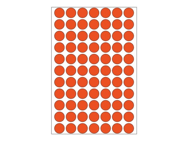 HERMA - Permanent häftning - röd - 13 mm rund 2464 etikett (er) (32 ark x 77) etiketter