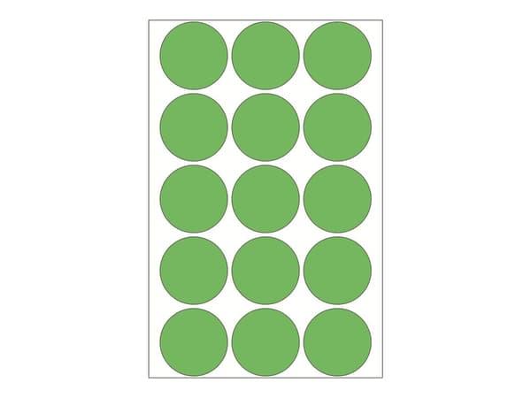 HERMA - Papir - permanent selv-adhesiv - grønn - 32 mm rund 480 etikett(er) (32 ark x 15) runde etiketter
