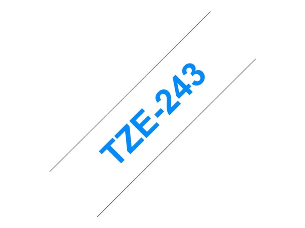 Brother TZE-243 etikett-tejp Blå på vit