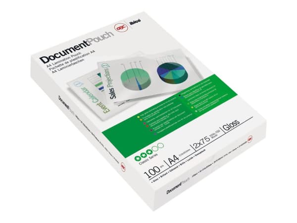 GBC Lam Pouch A4 2X175 mic Gloss - 100-pack - glättat - A4 (210 x 297 mm) lamineringsfickor - för Fusion 1000L A3, 1000L A4, 1100L A3, 1100L A4, 3000