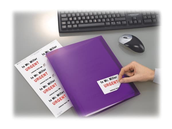 Avery Zweckform L4735REV-25, Valkoinen, Suorakulmio, Irroitettava, Valkoinen läpinäkyvällä, DIN A4, Paperi