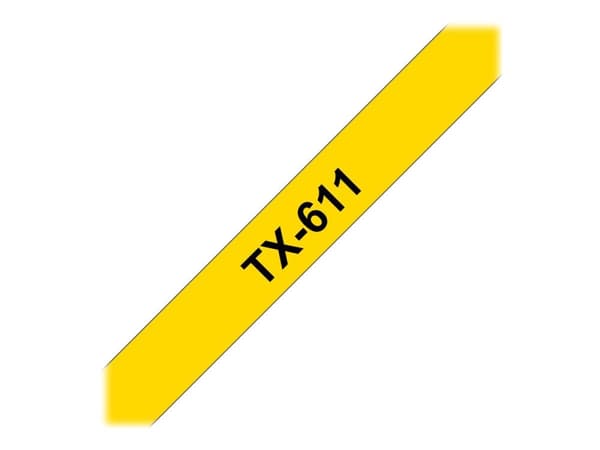 Brother TX611 - Sort på gul 6mm x 15,2m - for Brother P-Touch PT-7000, PT-8000, PT-PC
