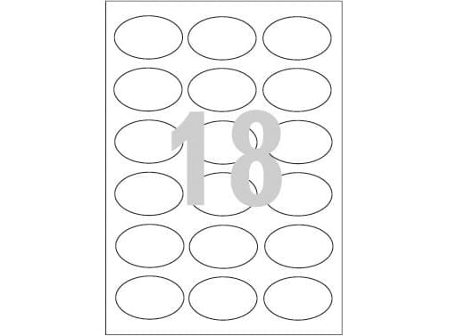 Avery L6024REV - Fjernbart adhesiv - hvit - 42,3 x 63,5 mm (oval) 450 stk (25 ark x 18) merkelapper