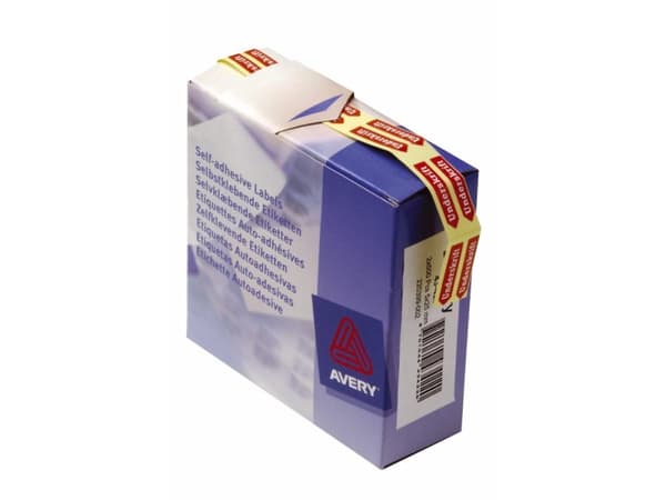 Avery Signature - Dekorationsbindemedel - pil - 0.5 x 2.5 cm - röd med vita bokstäver - permanent - papper (paket om 1000)