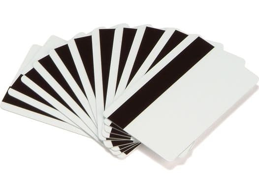 Zebra - 30 mil - hvit - CR-80 Card (85,6 x 54 mm) 500 kort Low Coercivity Magnetic Stripe PVC kort - for Zebra P100i, P110i, P110m, P120i, P330i, P33