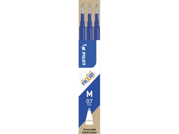 Refill, Pilot rollerpen FriXion '07', 0,7 mm, blå, pakke a 3 stk.
