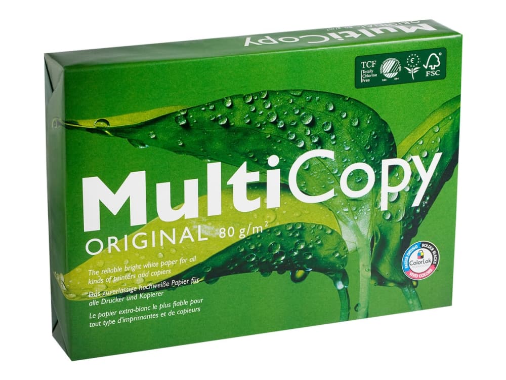 Skrivarpapper MultiCopy Original A4 80g vit - med 4 hål - (500 ark)