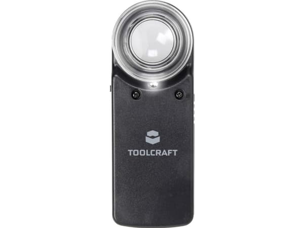 TOOLCRAFT 1303080 Håndlup med LED-belysning Forstørrelsesfaktor: 15 x Linsestørrelse: (Ø) 20 mm