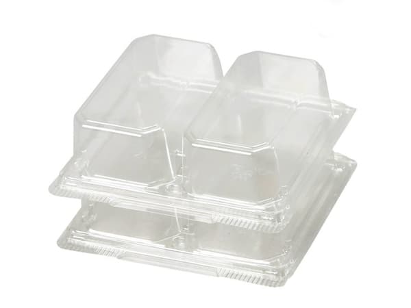 Plastbakke m/hænglset låg 2-rums 165x148x45mm R-PET 44stk/pak