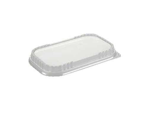 Låg dome t/foliebakke sort/alu D-PET 241x145x25mm 100stk/pak - (100 stk.)