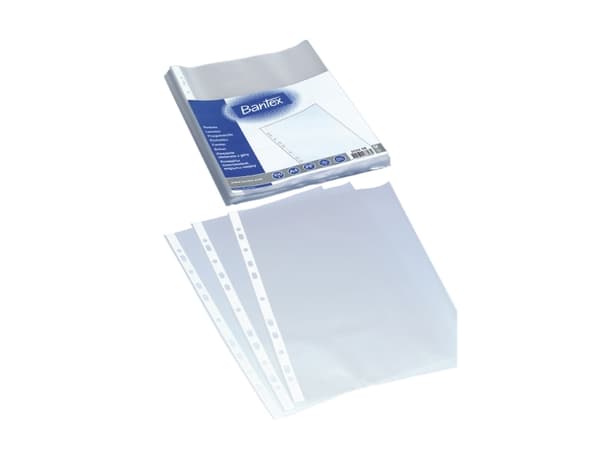 Plastlomme A4 Bantex 0.04mm med præg (100 stk.)