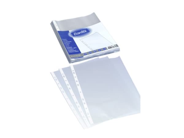 Plastlomme A4 Bantex 0.04mm med præg (100 stk.)